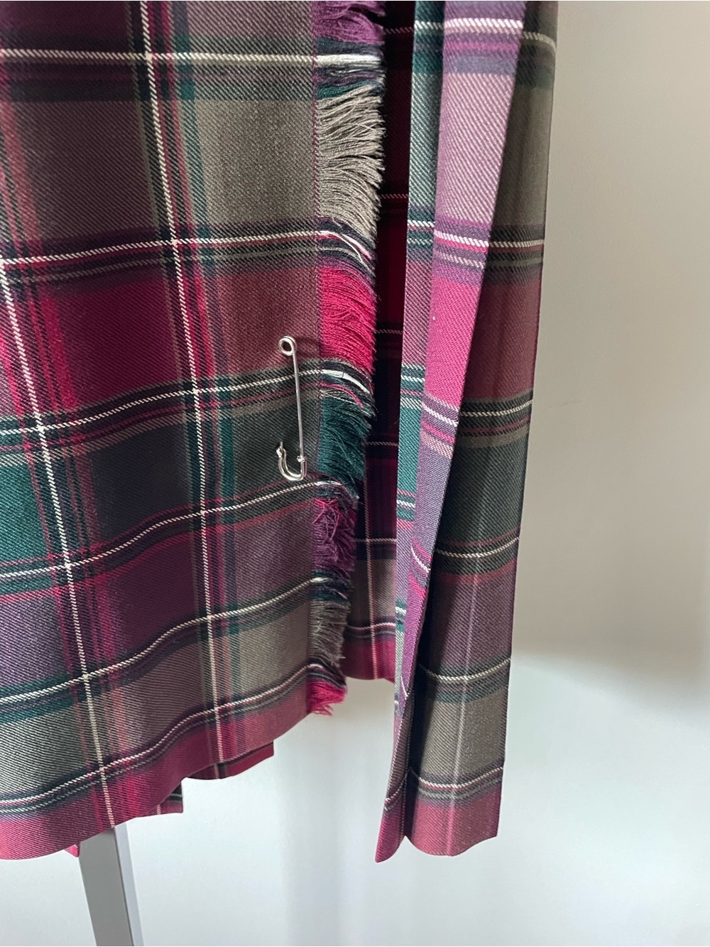 70s Vintage Highland Queen 100% Wool Plaid Kilt Skirt Pleated Heritage - Picture 3 of 6